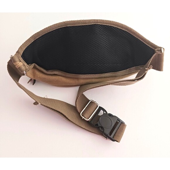 Birdy Khaki Canvas Waist Fanny Pack Unisex Multiple Zip Pockets - Picture 4 of 8